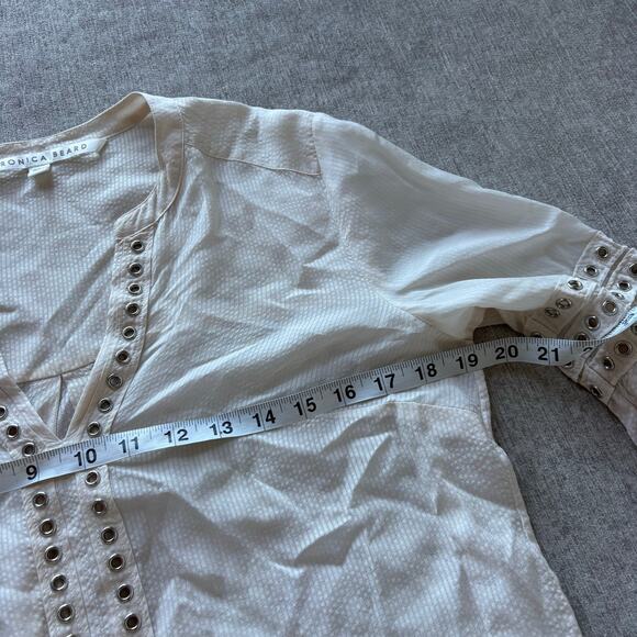 Veronica Beard Cream Blouse Top - Picture 6 of 7